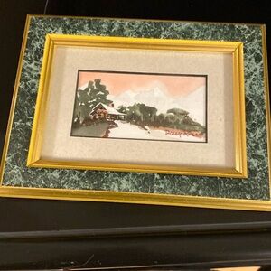 Denny Rose original watercolor Colorado Cabin.